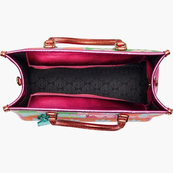 Kurt Geiger Multicolor Floral Patchwork Tote with Metallic Trim - Picture 4 of 5